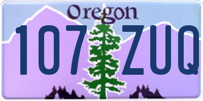 OR license plate 107ZUQ