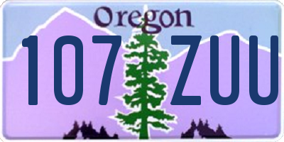 OR license plate 107ZUU