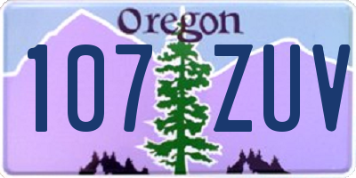 OR license plate 107ZUV