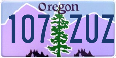 OR license plate 107ZUZ