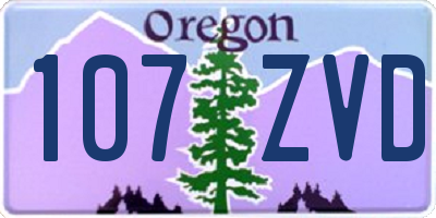 OR license plate 107ZVD