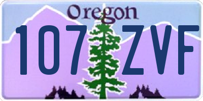 OR license plate 107ZVF