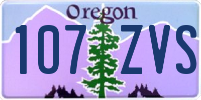OR license plate 107ZVS