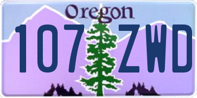 OR license plate 107ZWD
