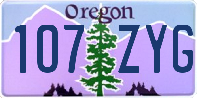 OR license plate 107ZYG