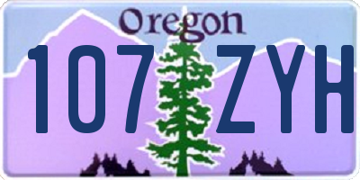 OR license plate 107ZYH