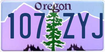 OR license plate 107ZYJ