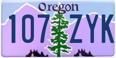 OR license plate 107ZYK