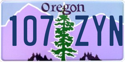 OR license plate 107ZYN