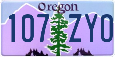 OR license plate 107ZYO
