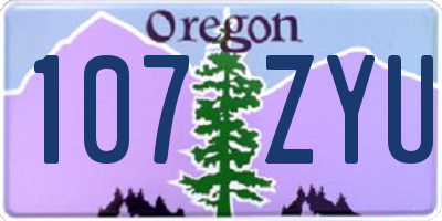 OR license plate 107ZYU