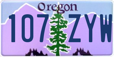 OR license plate 107ZYW