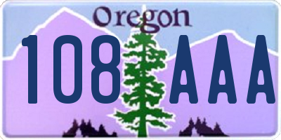 OR license plate 108AAA