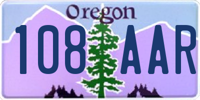 OR license plate 108AAR