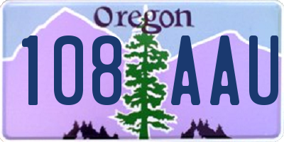 OR license plate 108AAU