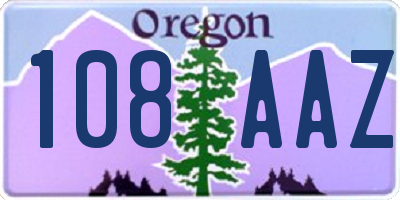 OR license plate 108AAZ