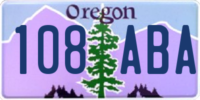 OR license plate 108ABA