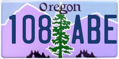 OR license plate 108ABE