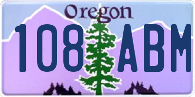 OR license plate 108ABM