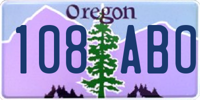 OR license plate 108ABO