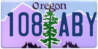 OR license plate 108ABY