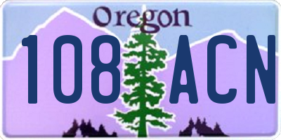 OR license plate 108ACN