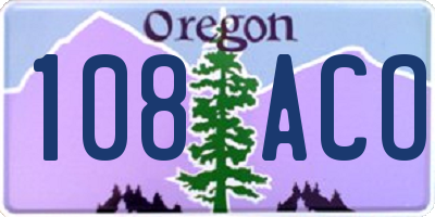 OR license plate 108ACO