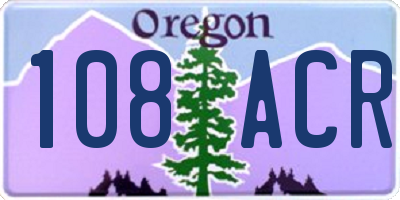 OR license plate 108ACR