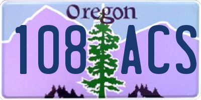 OR license plate 108ACS