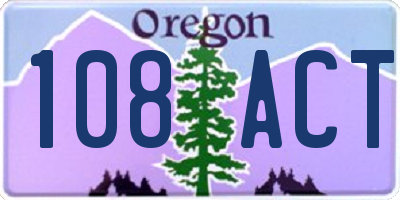 OR license plate 108ACT