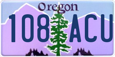 OR license plate 108ACU