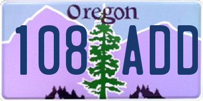 OR license plate 108ADD