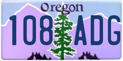 OR license plate 108ADG