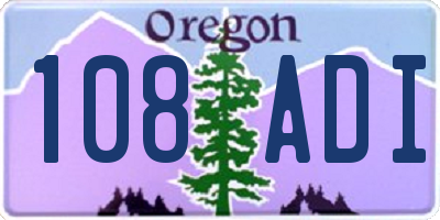 OR license plate 108ADI