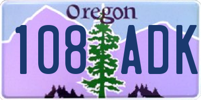 OR license plate 108ADK