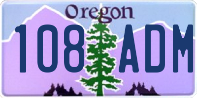 OR license plate 108ADM