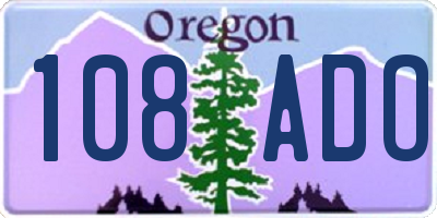 OR license plate 108ADO