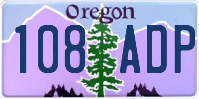 OR license plate 108ADP