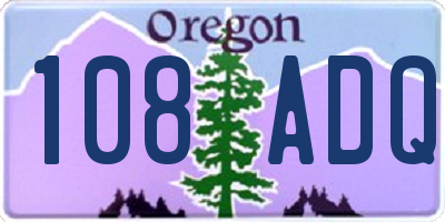 OR license plate 108ADQ