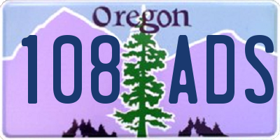 OR license plate 108ADS