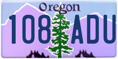 OR license plate 108ADU