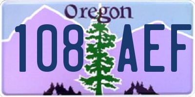OR license plate 108AEF