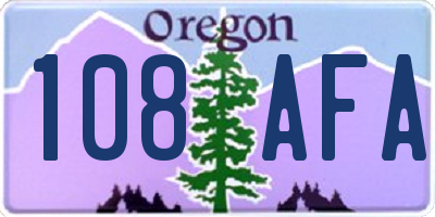 OR license plate 108AFA