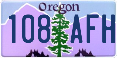 OR license plate 108AFH