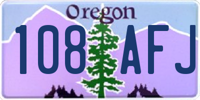 OR license plate 108AFJ