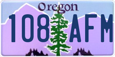 OR license plate 108AFM