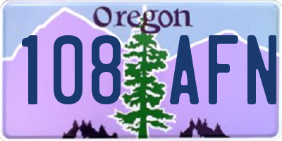 OR license plate 108AFN