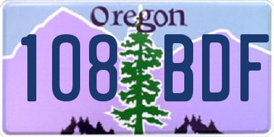 OR license plate 108BDF