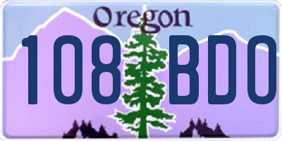 OR license plate 108BDO
