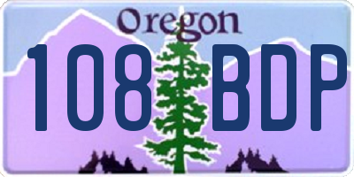 OR license plate 108BDP